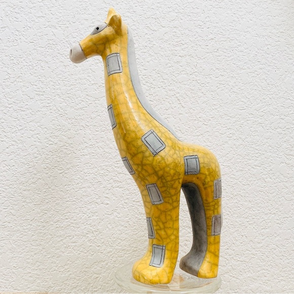 San Diego Zoo Wild Animal Park Raku Signed Giraffe Ceramic Pottery Figurine - Picture 3 of 15
